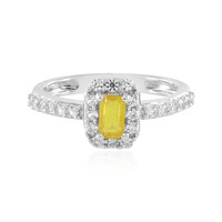 Anello in argento con Zaffiro Giallo del Madagascar