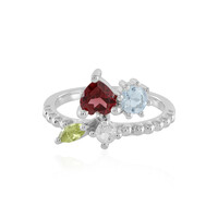 Anello in argento con Granato Mozambico