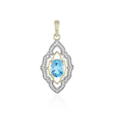 Ciondolo in oro con Topazio Blu Svizzero (Adela Gold)