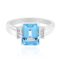 Anello in argento con Topazio Blu Svizzero