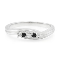 Anello in argento con Zaffiro Bianco e Spinello Nero