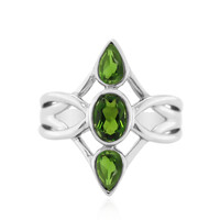Anello in argento con Diopside Russo