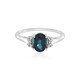 Anello in argento con Cianite Blu Foglia di Tè