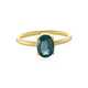 Anello in argento con Cianite Blu Foglia di Tè