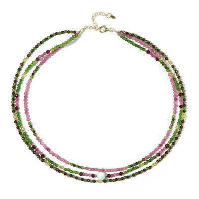 Collana in argento con Aragonite Blu (Riya)