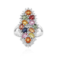 Anello in argento con Zaffiro Fancy