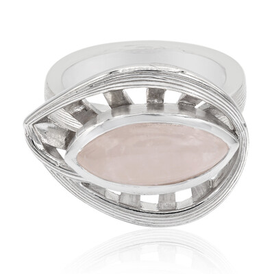 Anello in argento con Quarzo Rosa (MONOSONO COLLECTION)
