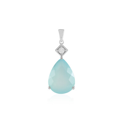 Ciondolo in argento con Calcedonio Acqua