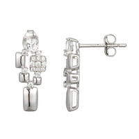 Orecchini in argento con Topazio Bianco (Adela Silber)