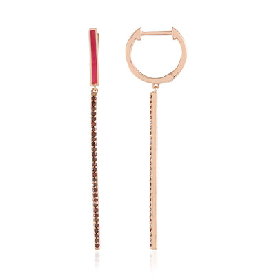Orecchini in argento con Diamante Rosso I2