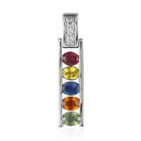 Ciondolo in argento con Zaffiro Fancy