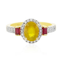 Anello in argento con Zaffiro Giallo del Madagascar