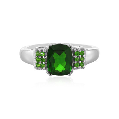 Anello in argento con Diopside Russo
