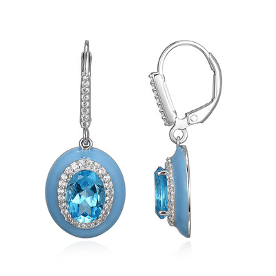 Orecchini in argento con Topazio Blu Svizzero