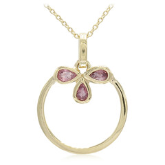 Collana in oro con Zaffiro Padparadscha (non riscaldato)