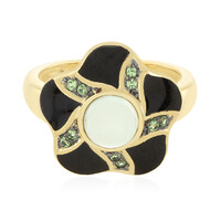 Anello placcato in oro con Ametista Verde