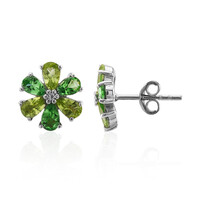 Orecchini in argento con Peridoto della Birmania