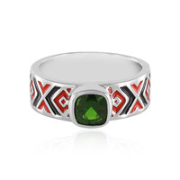 Anello in argento con Diopside Russo