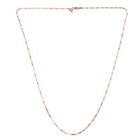 Catenina Singapore regolabile con cursore in argento 925 placcato oro rosa  - 61 cm - 3,02 g