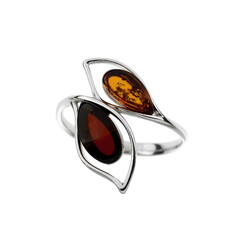 Anello in argento con Ambra Baltica