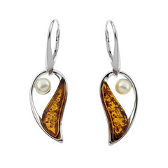 Orecchini in argento con Ambra Baltica