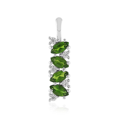 Ciondolo in argento con Diopside Russo