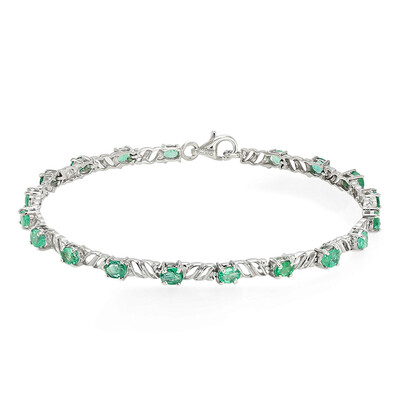Bracciale in argento con Smeraldo Zambia