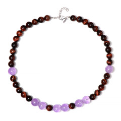 Collana in argento con Occhio di Tigre Rosso