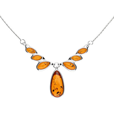 Collana in argento con Ambra Baltica (dagen)