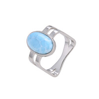 Anello in argento con Larimar