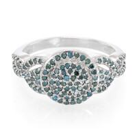 Anello placcato in platino con Diamante Fancy