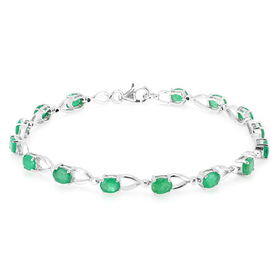 Bracciale in argento con Smeraldo Zambia