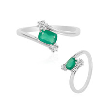Anello in argento con Onice Verde