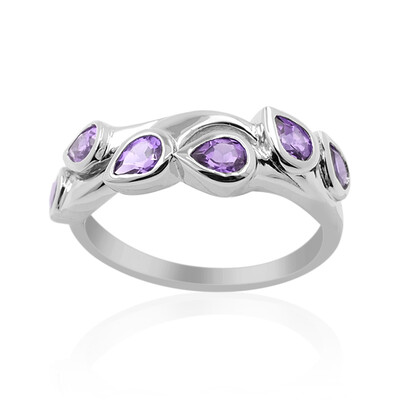 Anello in argento con Zaffiro Ceylon Porpora (non riscaldato)