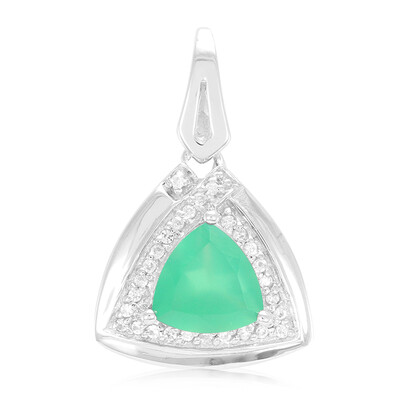 Ciondolo in argento con Calcedonio Verde