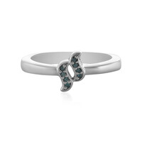 Anello in argento con Diamante Blu I2