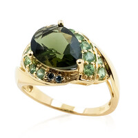 Anello in oro con Moldavite