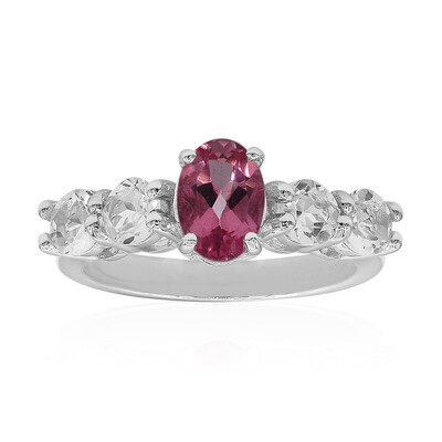 Anello in argento con Topazio Mistico Flamingo