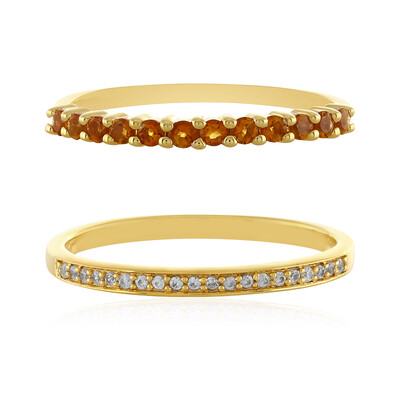 Set anelli in argento con Citrino e Zircone