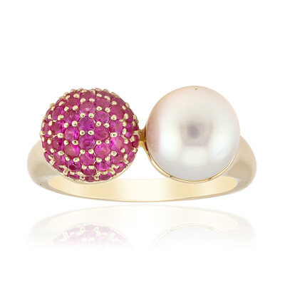 Anello in oro con Perla Bianca dei Mari del Sud (Michelle Albala)