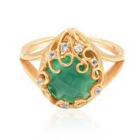 Anello in argento con Calcedonio Verde