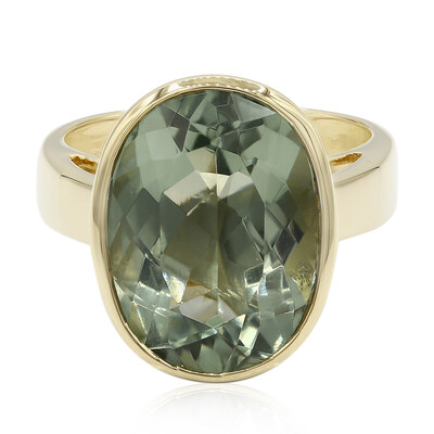Anello placcato in oro con Ametista Verde  Esperanza