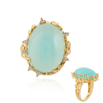 Anello in argento con Calcedonio Blu