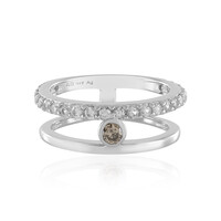 Anello in argento con Diamante Champagne I3 (de Melo)