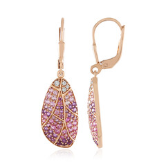 Orecchini in argento con Zaffiro Rosa (KM by Juwelo)