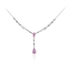 Collana in argento con Quarzo porpora pastello