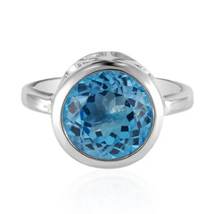 Anello in argento con Topazio Blu Svizzero