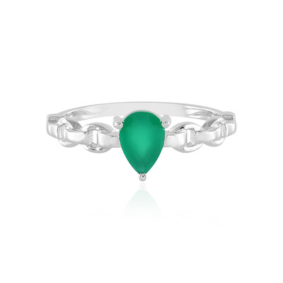 Anello in argento con Onice Verde