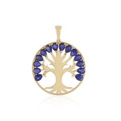 Ciondolo in argento con Zaffiro Blu del Madagascar
