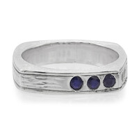 Anello da uomo in argento con Zaffiro Blu